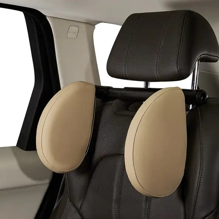 Enhance Your Driving Comfort with the Auto Leather Memory Cotton Head Pillow: Single Car Neck Headrest for Neck Relief and Cushioning - Delicate Leather