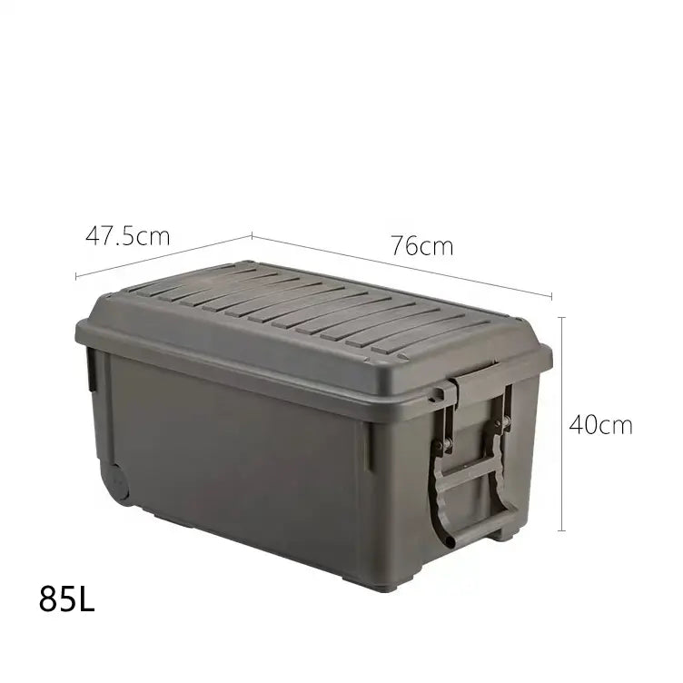 New Hot Product: 85L Plastic PP Storage Box with Wheels and Convenient Handle - Ideal Trunk Organizer - Delicate Leather