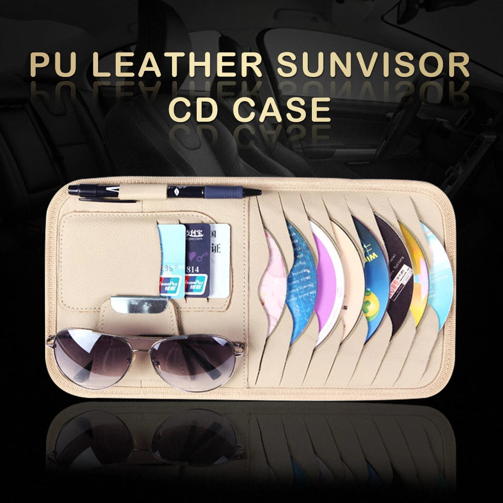 Car CD DVD Holder Disc PU Leather Storage Media Case