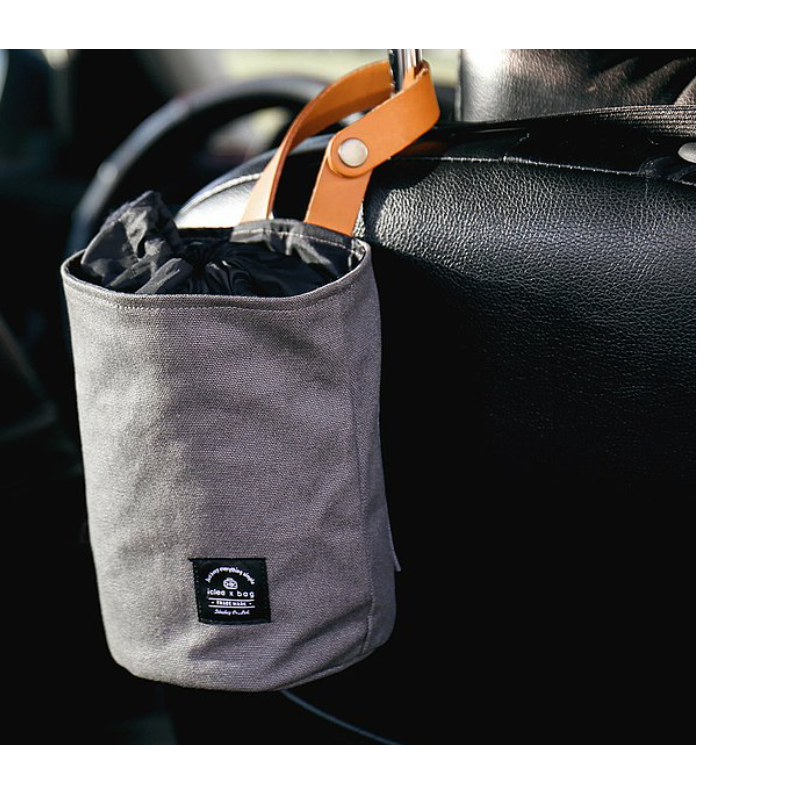 Leather Car Trash Can Hanging Nylon Garbage Bag - Delicate Leather