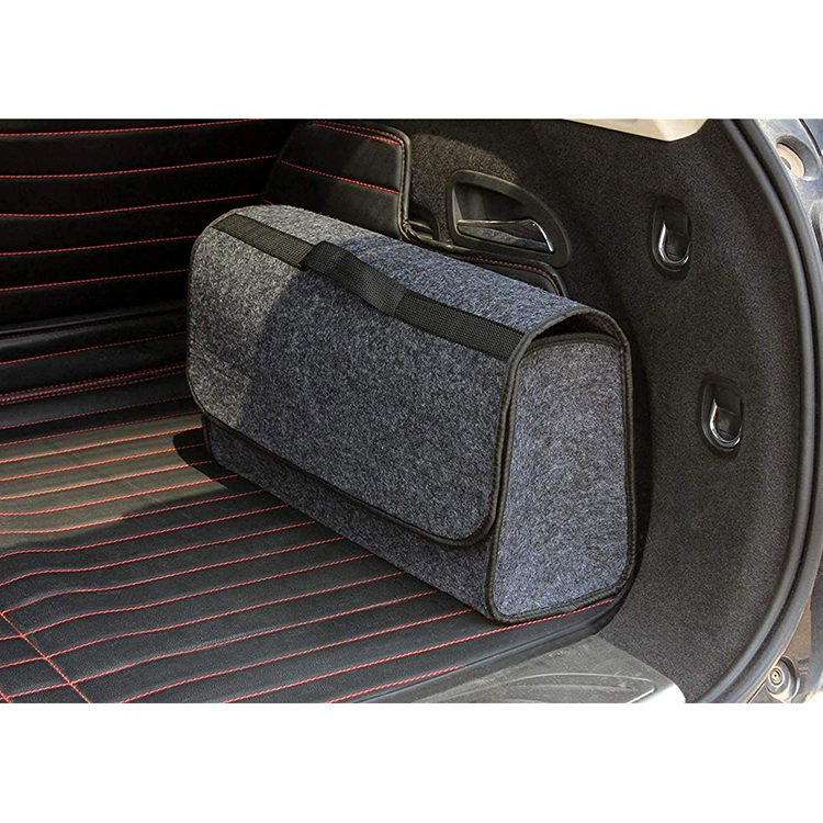 High-Quality Car Trunk Tool Bag - Felt Foldable Car Accessories Organizer Cargo Storage Bag - Delicate Leather