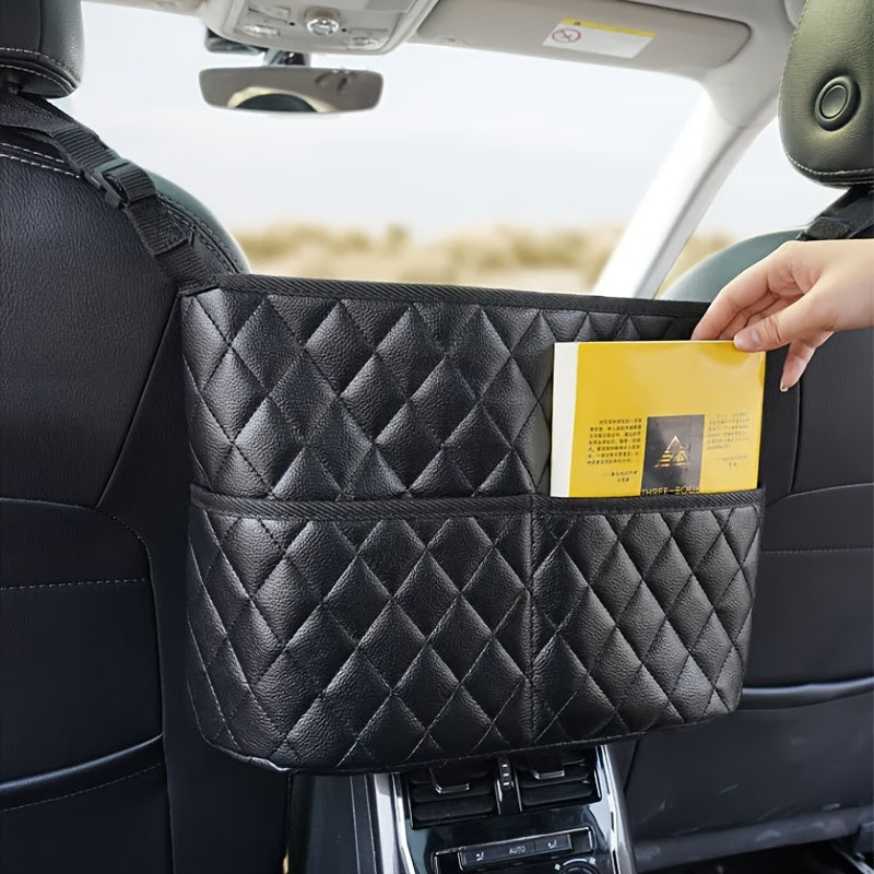 Multifunction Car Seat Back Storage Bag - Car Seats Back Pouch Pocket for Handbag - Delicate Leather