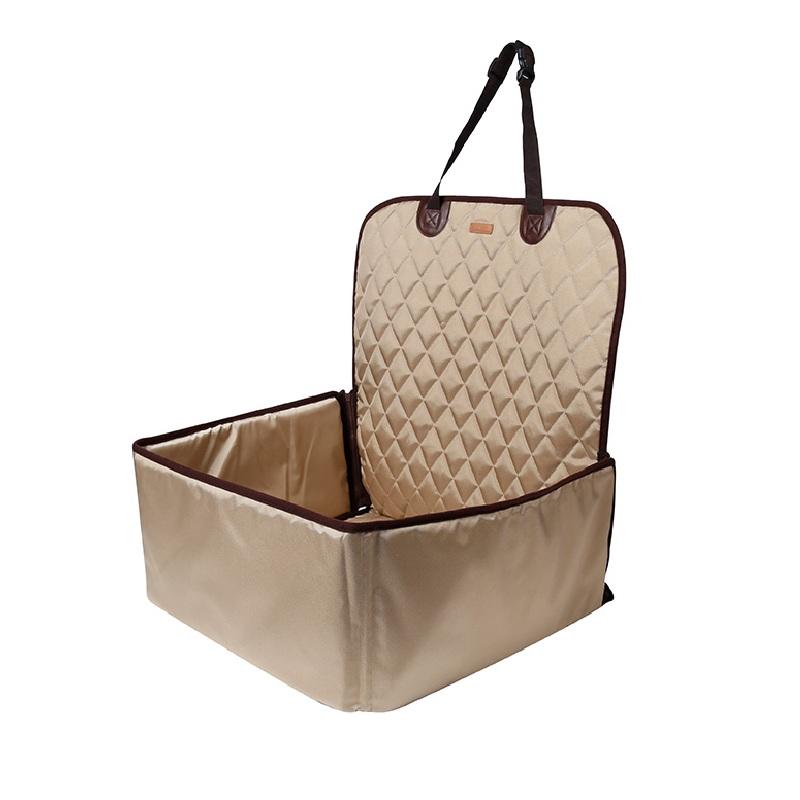 Pet Booster Seat - Premium Waterproof Pet Car Single Seat Carrier Cover - Delicate Leather