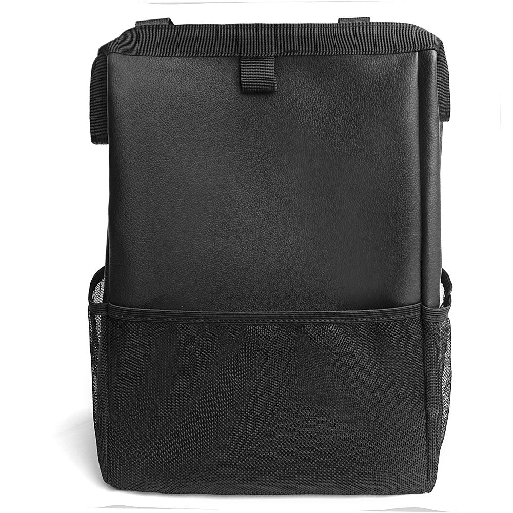 Luxury Foldable Leather Auto Garbage Bag - Hanging Headrest Large Car Trash Can for Backseat, Car Accessories - Delicate Leather