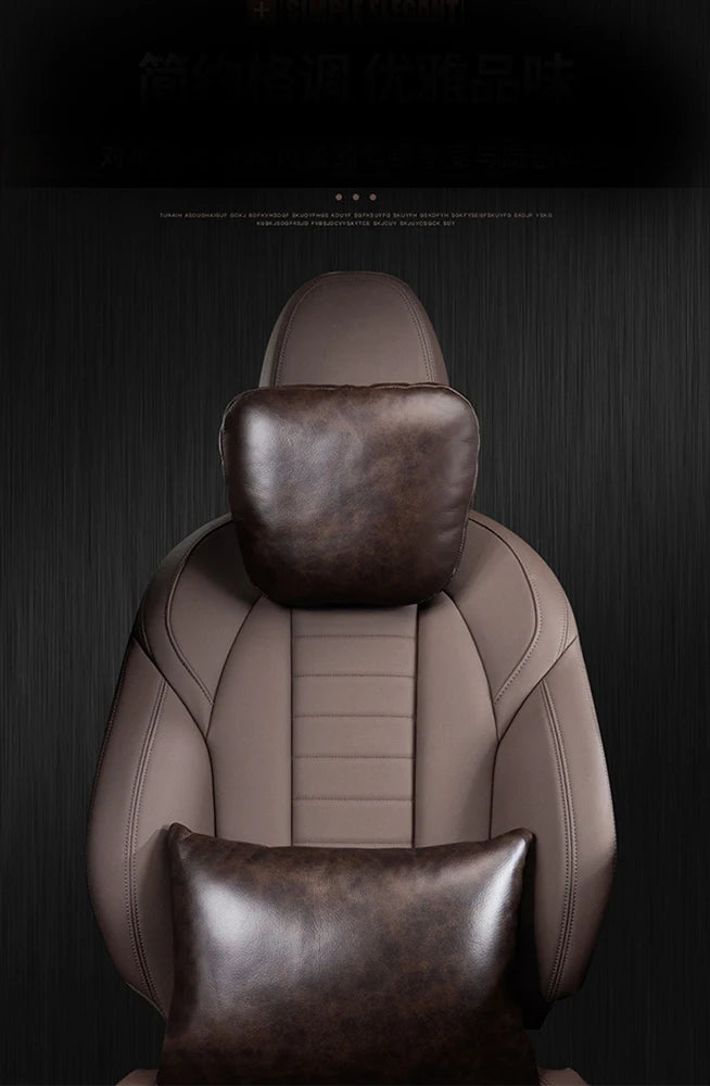 Discover Exceptional Luxury in our Brand New High-Quality Leather Full Set Car Seat Headrest Neck Pillow - Delicate Leather