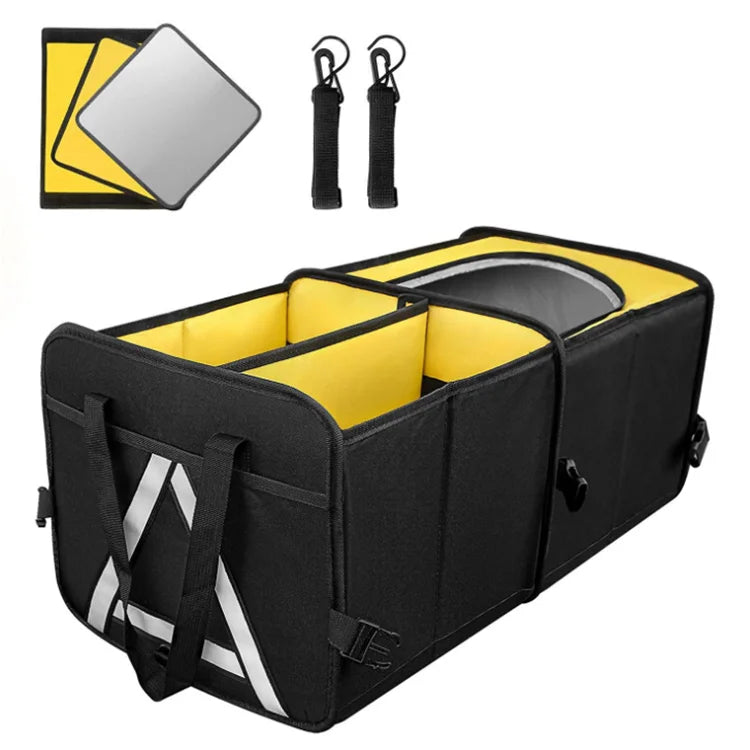 Collapsible Trunk Storage Organizer with Integrated Cooler, Spacious Multi-Compartment Design, and Waterproof Features for Cars