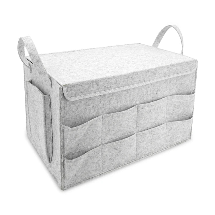Foldable Large Car Trunk Organizer with Rear Compartment and Protective Cover - Delicate Leather