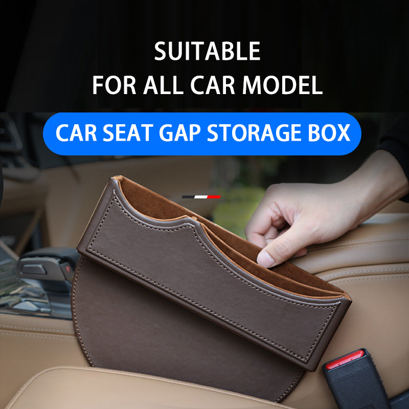 Car Seat Gap Filler Organizer, Custom For All Cars, Luxury Car Seat Side Organizer - Seat Gap Storage Box & Seat Clearance Storage Organizer - Delicate Leather