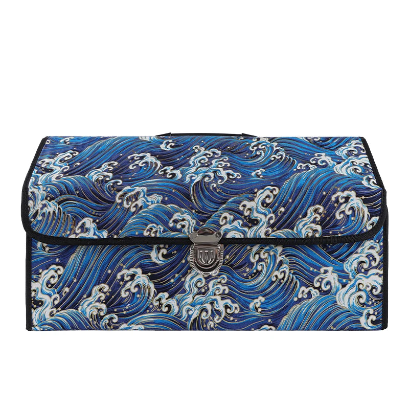 Foldable Car Storage Organizer with Leather Finish for Car Trunk Storage - Delicate Leather