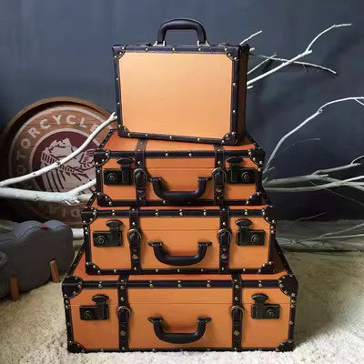 Classic Large Wooden Decorative Storage Trunk Set - 4 Pieces