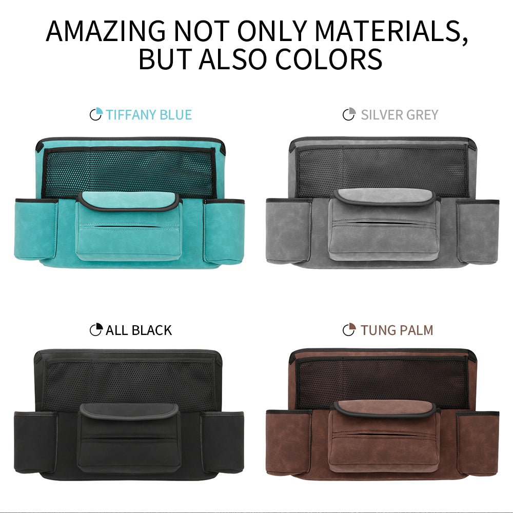 Sheep Suede Car Storage Organizer - Back Seat Pocket Handbag Holder, Custom Fit For Your Cars, Car Accessories - Delicate Leather