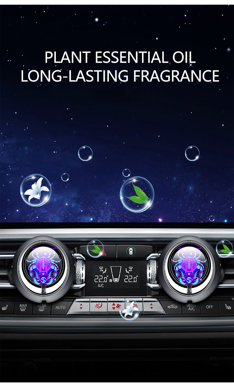 Twelve Constellations Car Vent Clip Aromatherapy - Delicate Leather