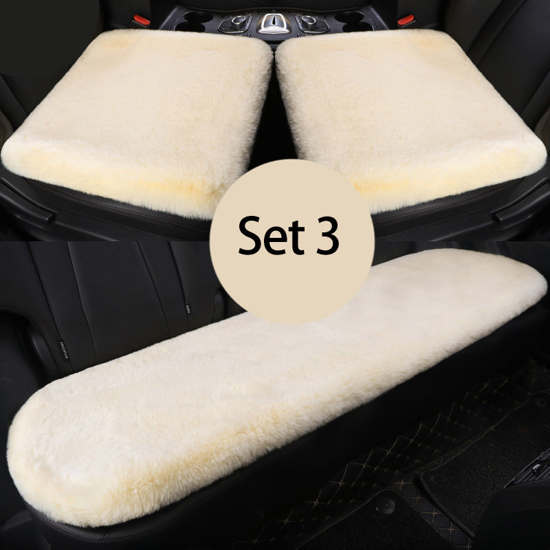 Luxury 9-Piece Set Fur Car Seat Cover Cushion with Neck Pillow for Winter