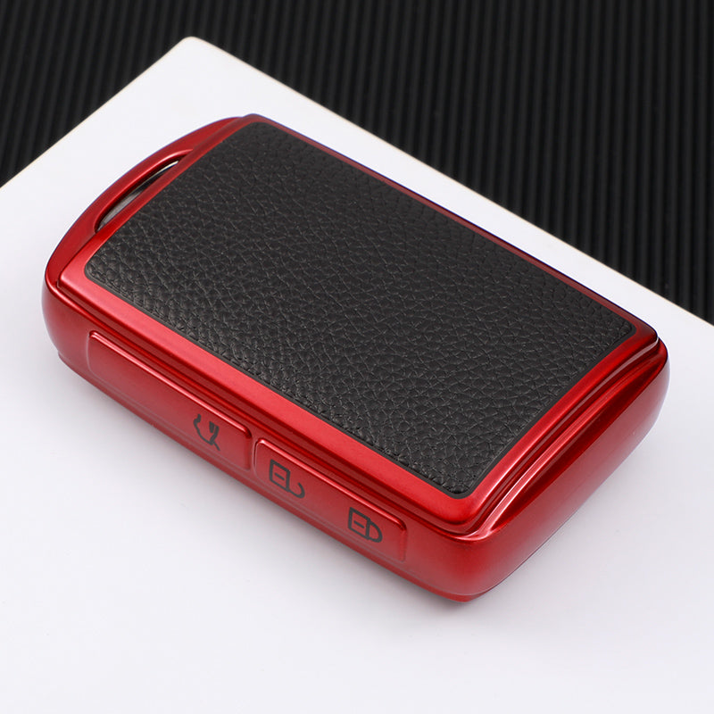 Leather Style TPU Car Key Case - Car Key Shell Cover - Delicate Leather