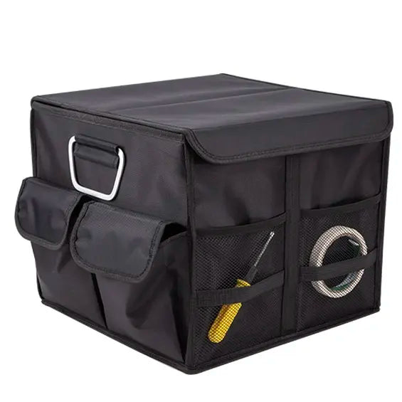 Premium Oxford Cloth Car Storage Box with Sturdy PVC Board - Delicate Leather