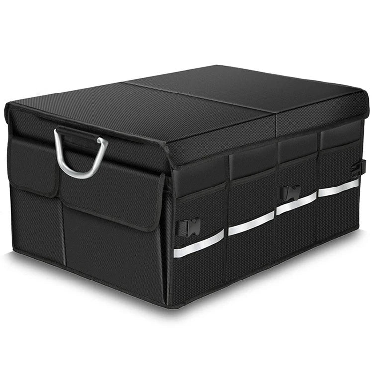 Waterproof Oxford Car Accessories Trunk Organizer: Versatile Foldable Car Travel Storage Bag - Delicate Leather