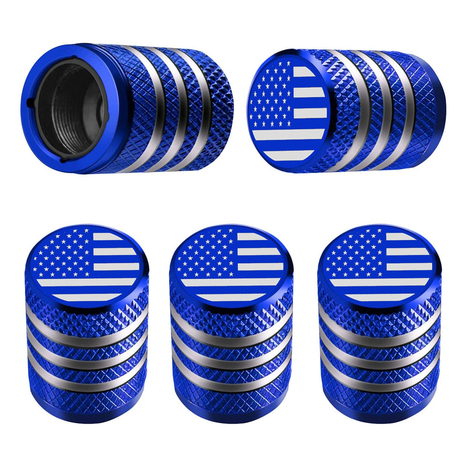 American Flag Plastic Liner Corrosion Resistant Leak-Proof Metal Tire Valve Stem Cap Cover Tire Air Cap for Car Truck Motor - Delicate Leather
