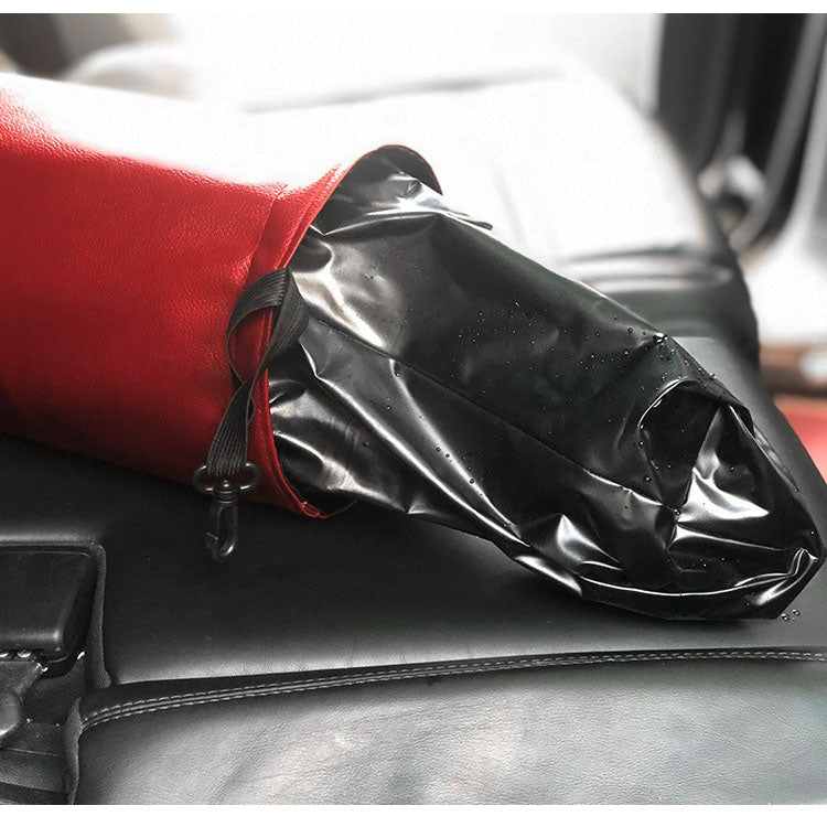 Car Storage Basket Interior Rubbish Container for Waste Organizer Holder - Delicate Leather