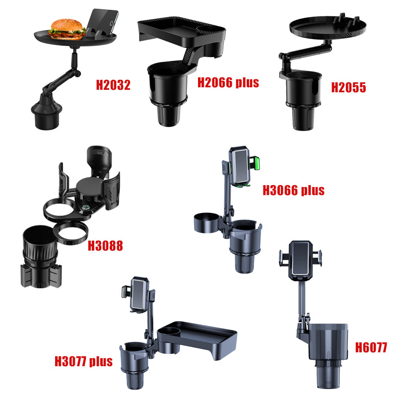 NEW 360° Rotating Adjustable Car Drink Cup Holder with Tray - Multifunctional Storage Car Cup Mount Holder Expander - Delicate Leather