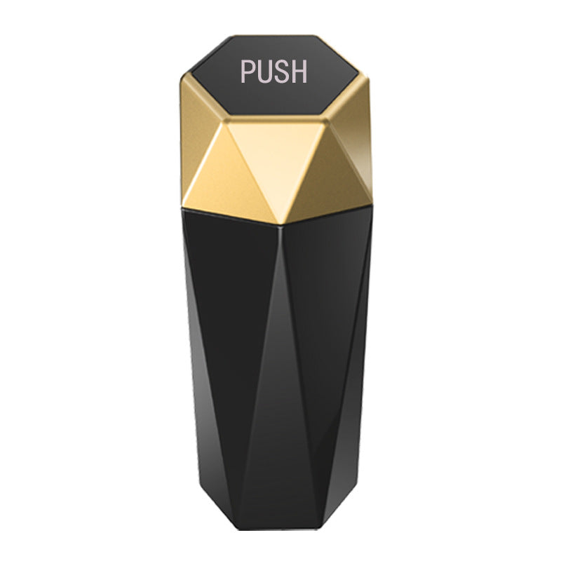 Plastic Mini Office Household Car Trash Can with Lid - Console Cup Holder Organizer, Car Accessories - 2 Pack - Delicate Leather