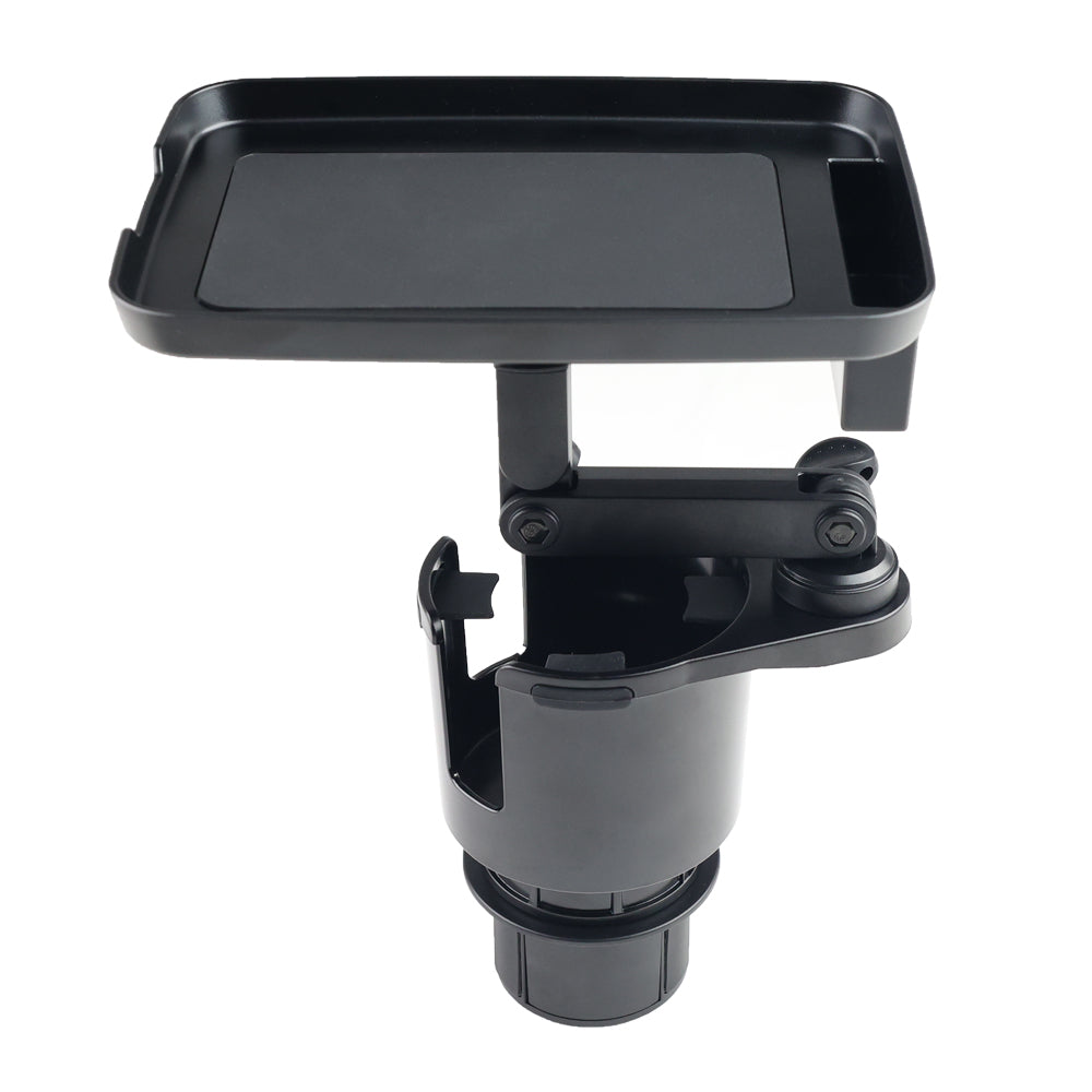 3 in 1 Car Phone Holder - Adjustable Height Car Cup Holder Tray with Expandable Base, Custom fit for Car - Delicate Leather