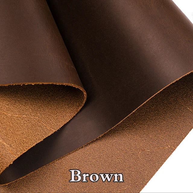 2mm Dark Orange Natural Cow Skin Leather - Crazy Horse Leather