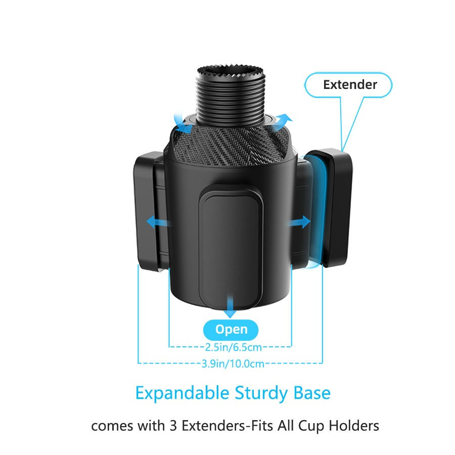 360° Rotating Adjustable Car Drink Cup Holder with Tray - Multifunctional Storage Car Cup Mount Holder Expander, Custom fit for Car - Delicate Leather