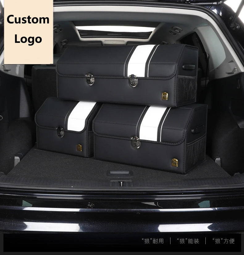 Premium PU Leather Car Back Seat Organizer - Spacious, Durable, and Space-Saving - Delicate Leather