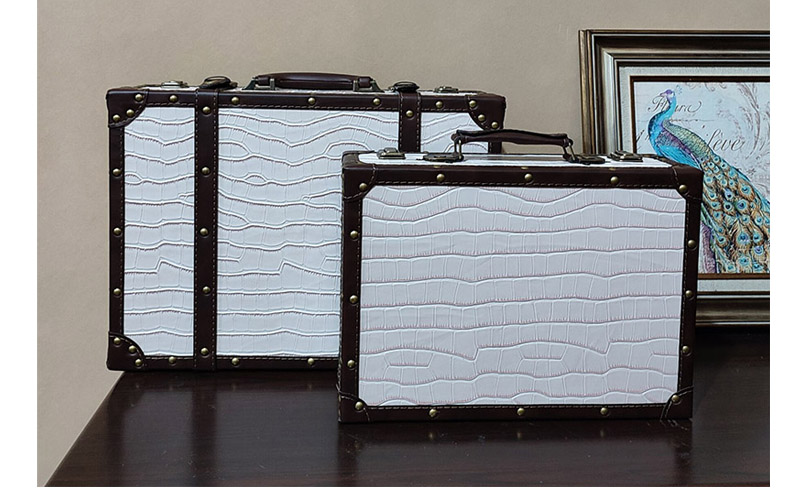 Classic Large Wooden Decorative Storage Trunk Set - 4 Pieces