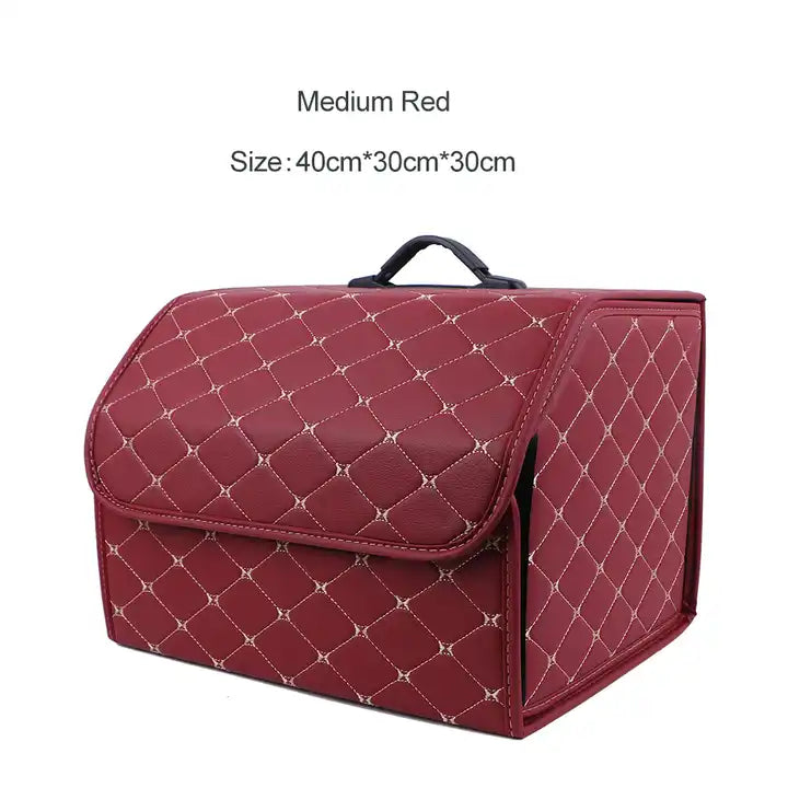 Big Trunk Organizer, Cargo Organizer SUV Trunk Storage Waterproof Collapsible Durable Multi Compartments LE12994 - Delicate Leather