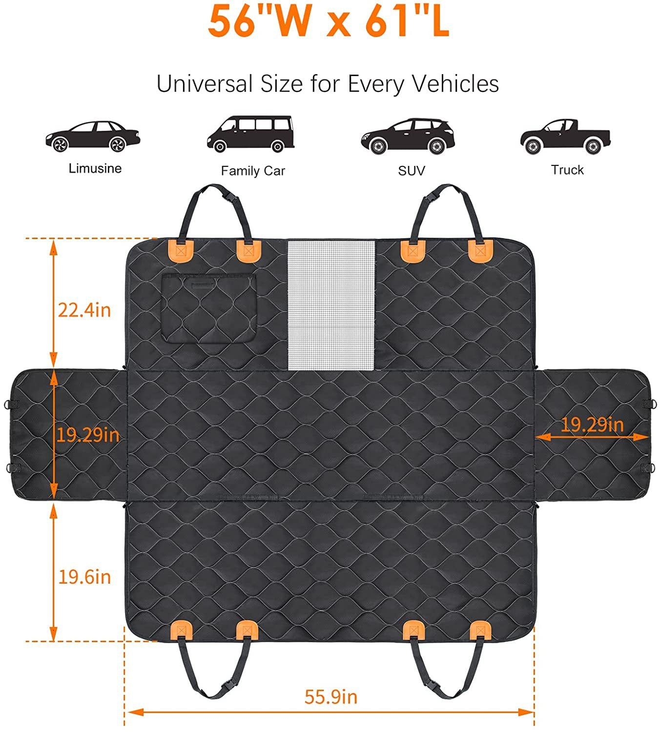 Waterproof Car Pet Mat - Rear Seat Dog Seat Cover - Delicate Leather