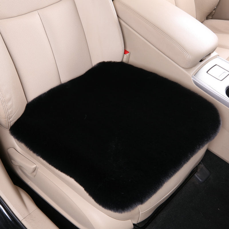 Luxury 9-Piece Set Fur Car Seat Cover Cushion with Neck Pillow for Winter - Delicate Leather