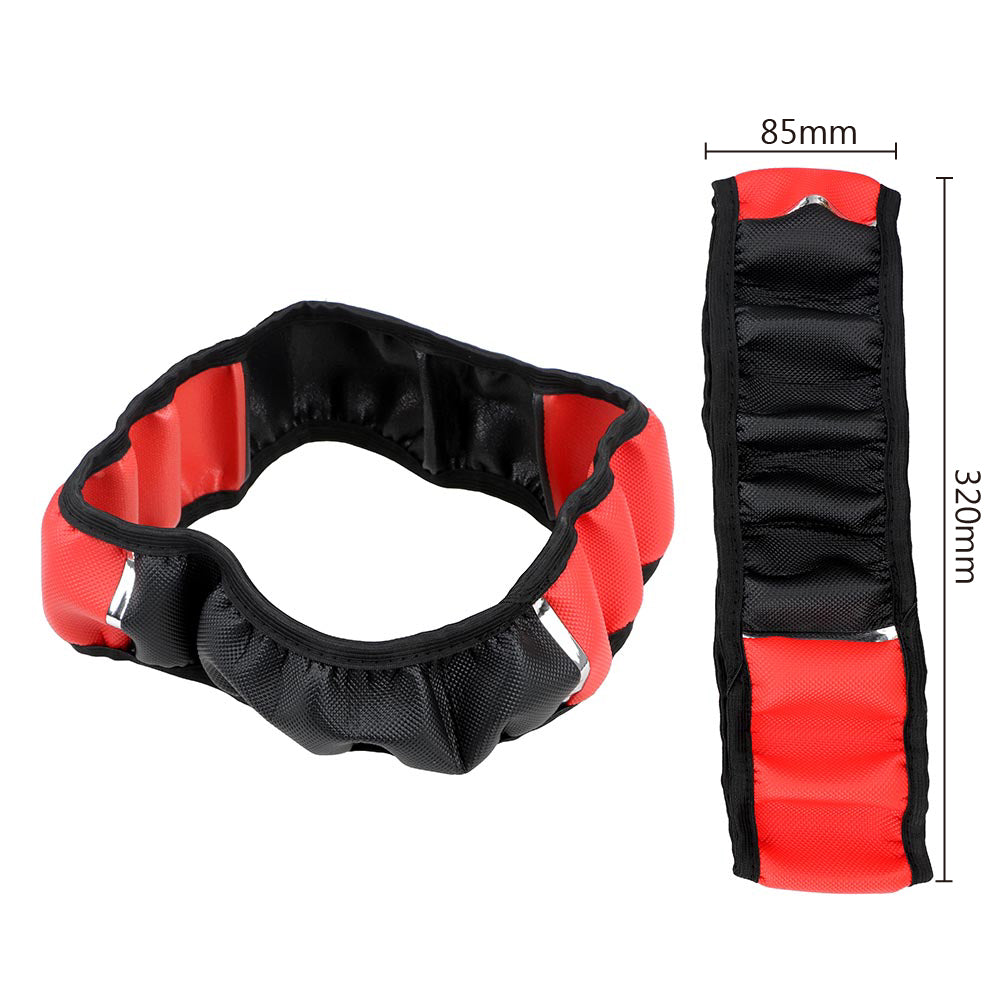 Universal Car Steering Wheel Cover - Metal Strip Anti-Slip Pattern Faux Leather - Delicate Leather