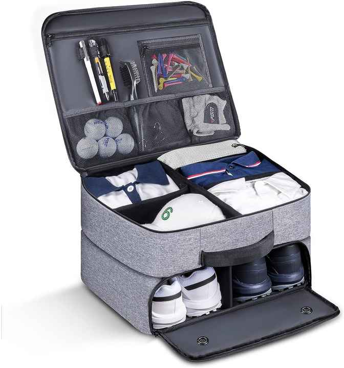 Large Storage Space Adjustable Double Layer Car Golf Trunk Organizer Bag - Delicate Leather