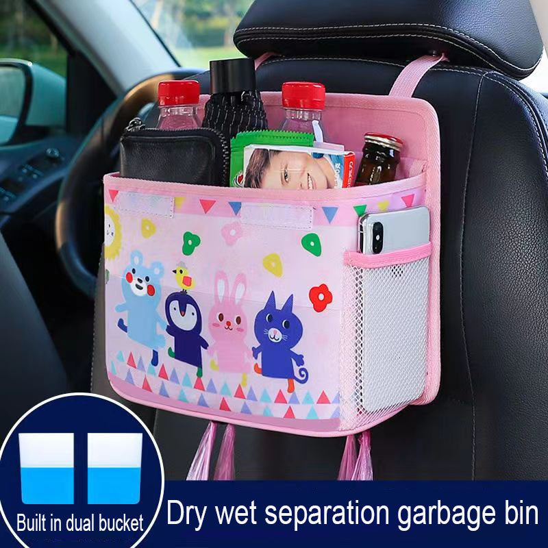 Foldable Cartoon Car Seat Back Ice Bag - Insulated Cooler Storage Hanging Bag with Cooler Bag, Custom Fit For Your Cars - Delicate Leather