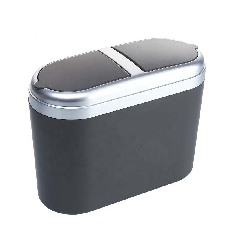 New Arrival Eco-friendly Desktop Mini Car Trash Can with Double Cover - Delicate Leather