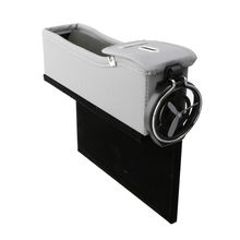 Car Seat Gap Filler Organizer, Custom For All Cars, Car Console Side Seat Gap Filler Pocket Organizer with Cup Holder - Delicate Leather