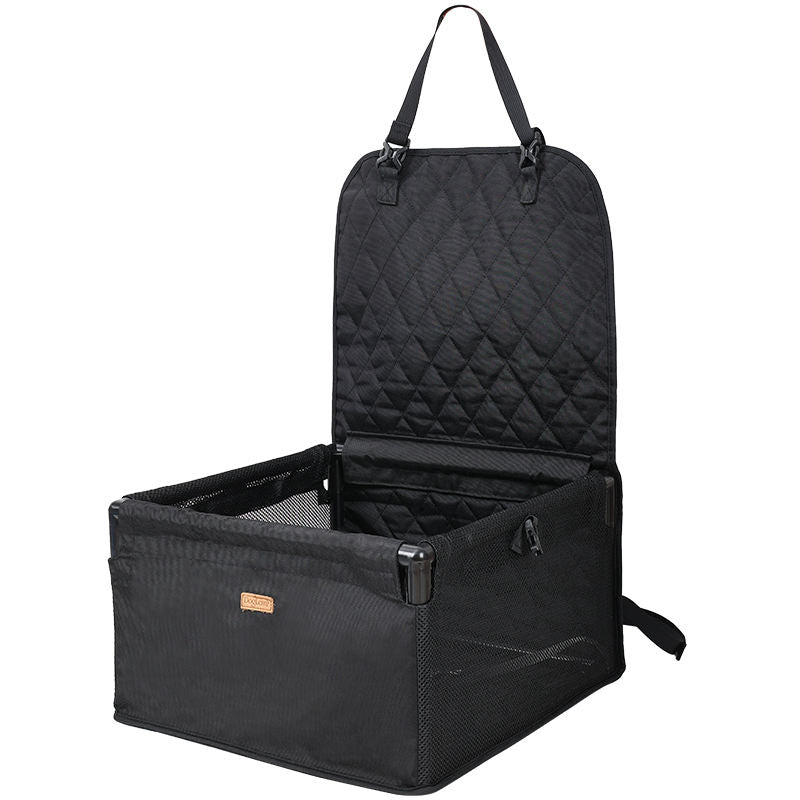 Luxury Dog Car Seat Bed - Reinforced Frame Pet Car Seat Cover for Front and Back Seat - Delicate Leather