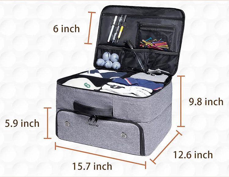 Large Storage Space Adjustable Double Layer Car Golf Trunk Organizer Bag - Delicate Leather