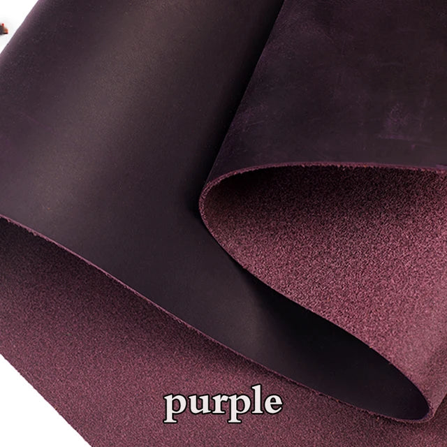 2mm Dark Orange Natural Cow Skin Leather - Crazy Horse Leather