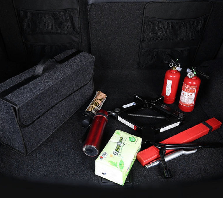 Car Trunk Felt Bag - Multi-Size Foldable Car Storage Bag and Glove Box Sundries Organizer - Delicate Leather