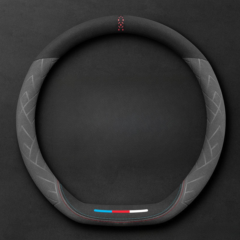 Universal High-End Car Cover Suede Steering Wheel Cover Hand Sewn Fit For M2 Models - Delicate Leather