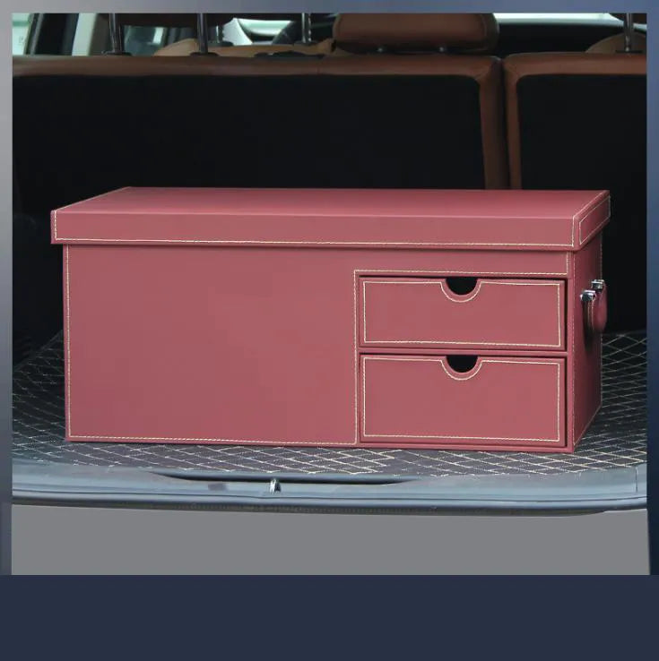 Premium Folding Storage Box with Drawer Design - Organize Your Space with Style - Delicate Leather