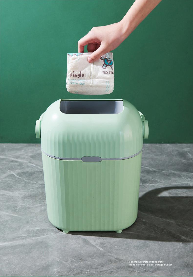 Plastic Deodorant Baby Diaper Pail - Sanitary Baby Diaper Trash Can, Car Accessories - Delicate Leather