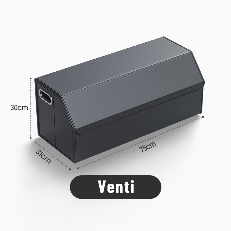 PVC Leather Foldable Universal Storage Box - Collapsible Folding Compartments Car Trunk Organizer - Delicate Leather