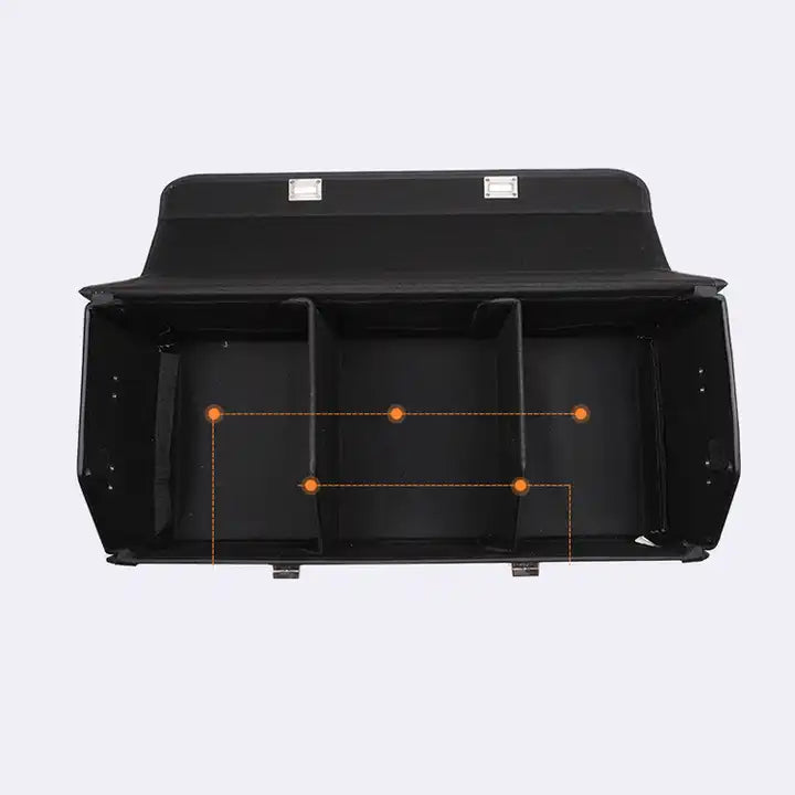 Car Trunk Organizer with Foldable Cover, Cargo Organizer SUV Trunk Storage Waterproof Collapsible Durable Multi Compartments - Delicate Leather