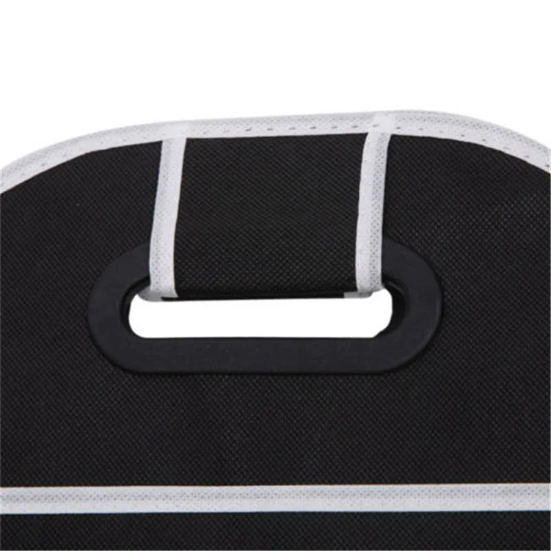 Car Trunk Storage Box - Extra Large Collapsible Organizer with 3 Compartments - Delicate Leather