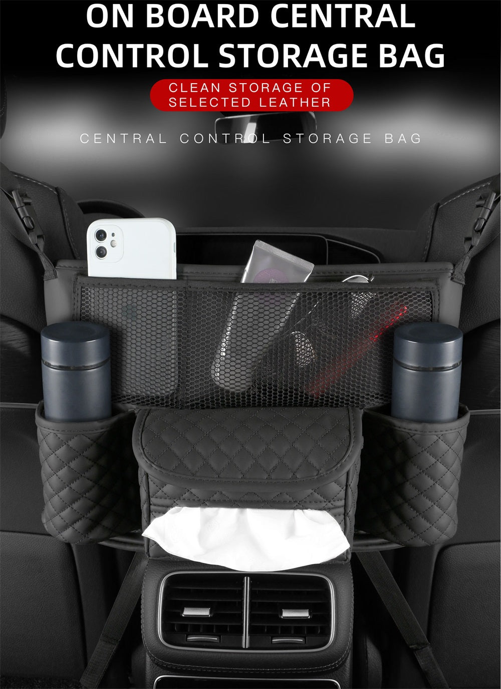 Leather Car Organizer - Back Seat Storage - Delicate Leather