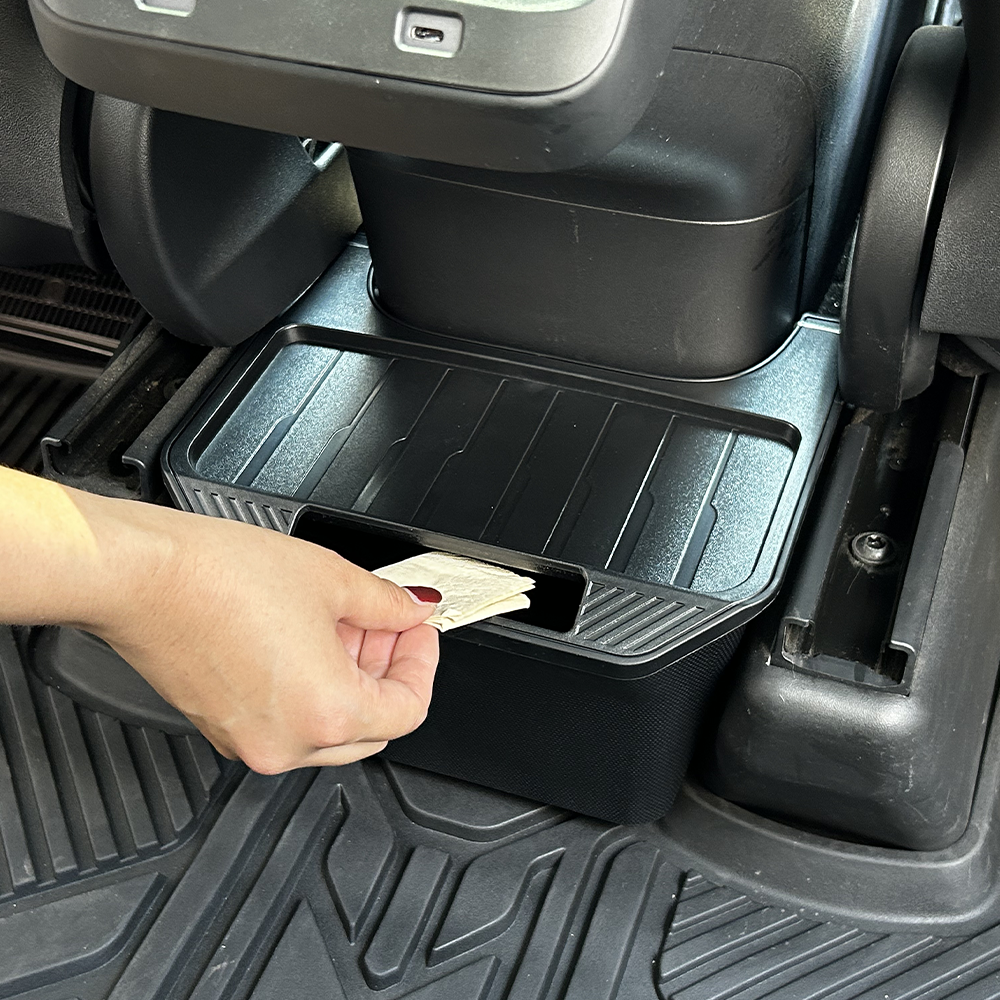 Rear Center Console Box Organizer Case Backseat Storage Box - Delicate Leather