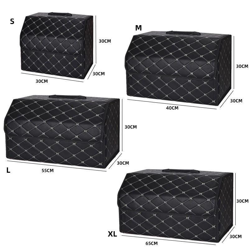 Foldable and Detachable High-Quality Car Trunk Organizer - Delicate Leather